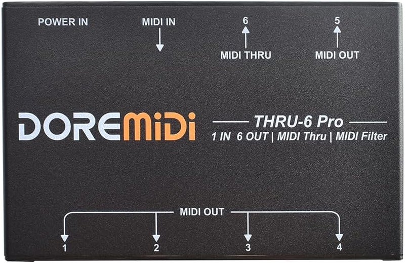 DOREMiDi MIDI THRU-6 Pro Box MIDI Splitter + Filter Be Used To Convert 1 MIDI Input Into 6 MIDI Outputs + USB MIDI Output - Image 3